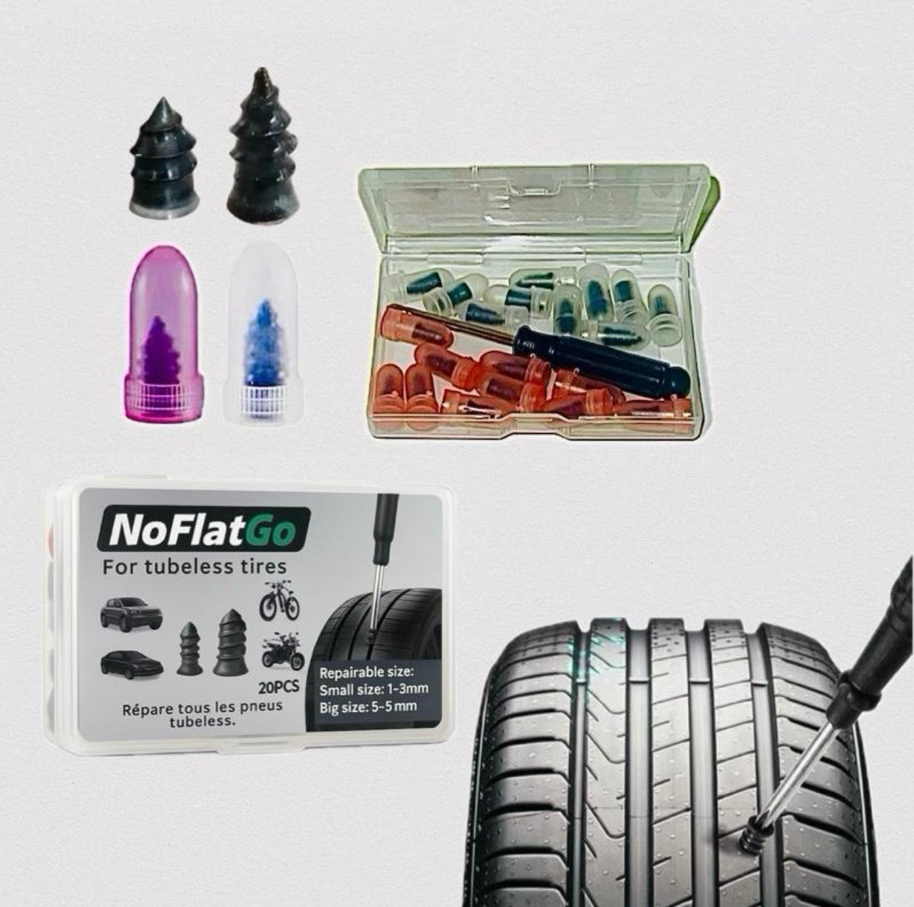 Kit Réparation Pneu Tubeless - Kit anti crevaison